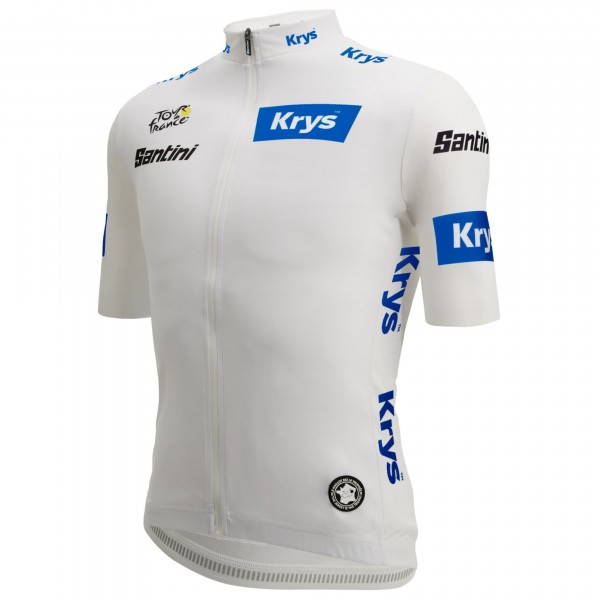 Herren Santini Weiß Tour de France 2025 Fan Linie trikot