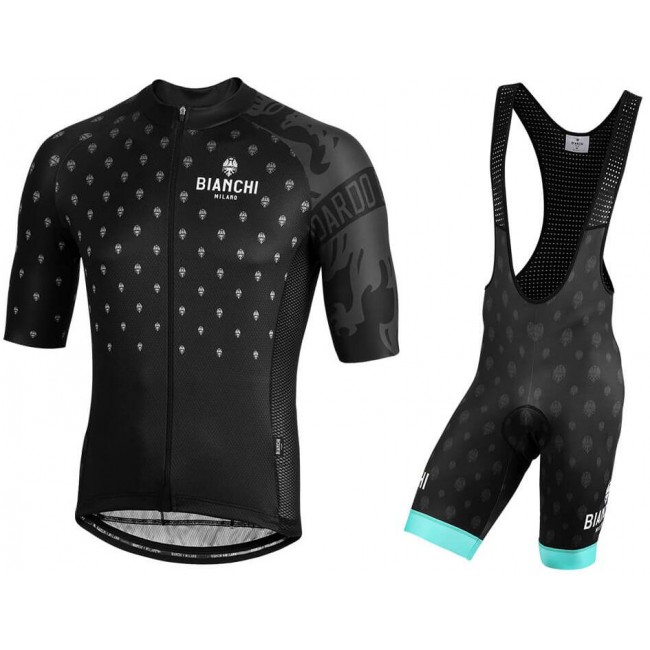 BIANCHI MILANO Savignano Black Fahrradbekleidung Radtrikot Satz Kurzarm+Kurz Trägerhose NEZYA BIANCHI MILANO Savignano Black Fahrradbekleidung Radtrikot Satz Kurzarm+Kurz Trägerhose NEZYA