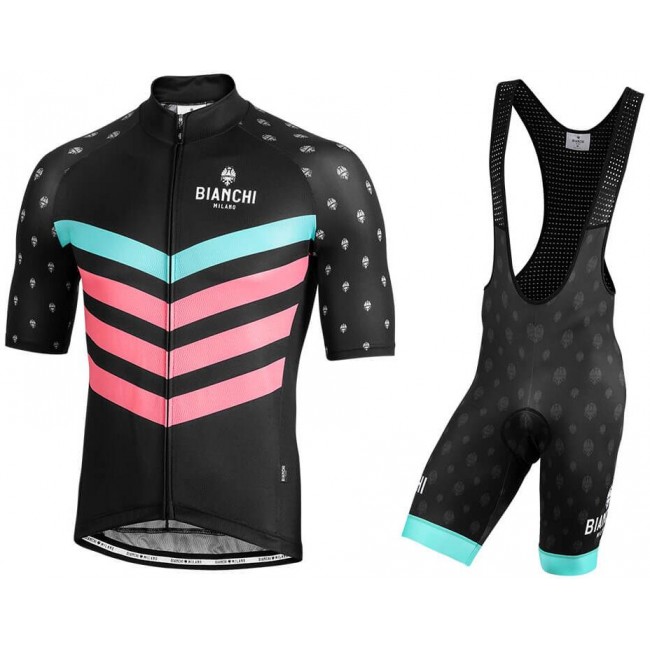 BIANCHI MILANO Nicandro Black Fahrradbekleidung Radtrikot Satz Kurzarm+Kurz Trägerhose 1FR5Q BIANCHI MILANO Nicandro Black Fahrradbekleidung Radtrikot Satz Kurzarm+Kurz Trägerhose 1FR5Q
