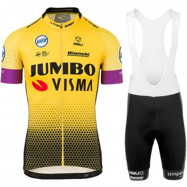 TEAM Jumbo-Visma 2019 Fahrradbekleidung Radtrikot Satz Kurzarm+Kurz Trägerhose RA67X TEAM Jumbo-Visma 2019 Fahrradbekleidung Radtrikot Satz Kurzarm+Kurz Trägerhose RA67X