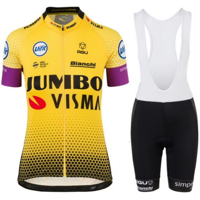 Jumbo Visma 2019 Damen Fahrradbekleidung Radtrikot Satz Kurzarm+Kurz Trägerhose JCRI2 Jumbo Visma 2019 Damen Fahrradbekleidung Radtrikot Satz Kurzarm+Kurz Trägerhose JCRI2