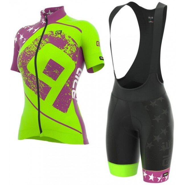 ALE PRR STARS Damen violet Radbekleidung Radtrikot Kurzarm+Kurz Trägerhose JTDHZ ALE PRR STARS Damen violet Radbekleidung Radtrikot Kurzarm+Kurz Trägerhose JTDHZ