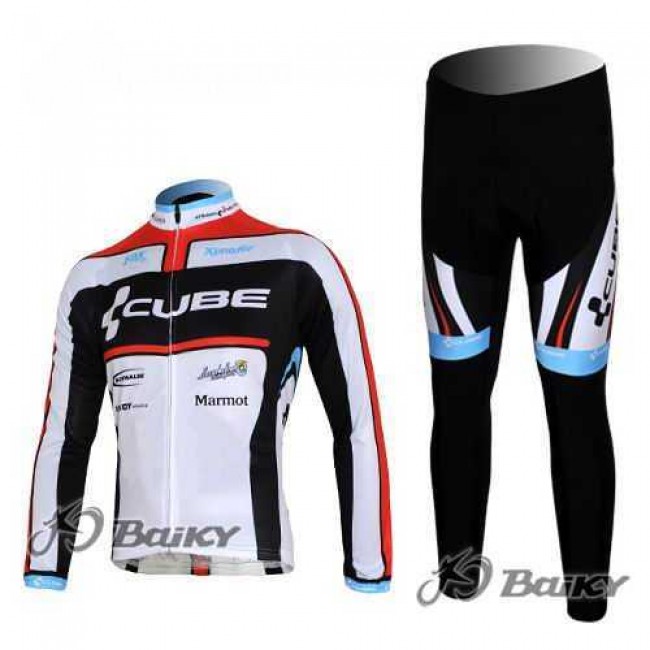 Cube Fintro Fahrradbekleidung Radtrikot Langarm+Lang Trägerhose weiß Schwarz Rot M8HVD Cube Fintro Fahrradbekleidung Radtrikot Langarm+Lang Trägerhose weiß Schwarz Rot M8HVD