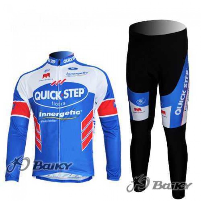 Omega Pharma-Quick Step innergetic Fahrradtrikot Radbekleidung Langarm+Lang Fahrradhose blau weiß 43STK Omega Pharma-Quick Step innergetic Fahrradtrikot Radbekleidung Langarm+Lang Fahrradhose blau weiß 43STK