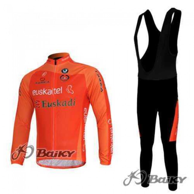 Euskaltel-Euskadi Pro Team Fahrradtrikot Radbekleidung Langarm+Lang Fahrradhose Bib oranje JNVTP Euskaltel-Euskadi Pro Team Fahrradtrikot Radbekleidung Langarm+Lang Fahrradhose Bib oranje JNVTP