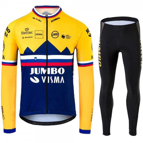 Jumbo Visma SLovenia Pro Team 2021 Fahrradbekleidung Radtrikot Langarm+Lang Radhose Online virBtc Jumbo Visma SLovenia Pro Team 2021 Fahrradbekleidung Radtrikot Langarm+Lang Radhose Online virBtc
