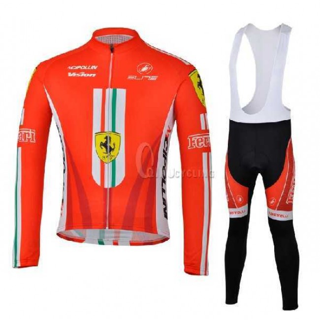 Ferrari Teams Castelli Cipollini Fahrradbekleidung Radtrikot Langarm+Lang Trägerhose F4WK2 Ferrari Teams Castelli Cipollini Fahrradbekleidung Radtrikot Langarm+Lang Trägerhose F4WK2