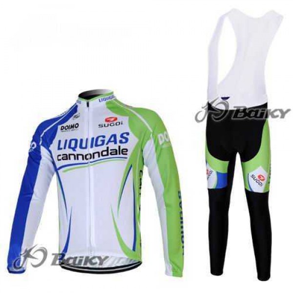 Liquigas Cannondale Pro Team Fahrradtrikot Radbekleidung Langarm+Lang Fahrradhose Bib grün weiß 7JMCB Liquigas Cannondale Pro Team Fahrradtrikot Radbekleidung Langarm+Lang Fahrradhose Bib grün weiß 7JMCB