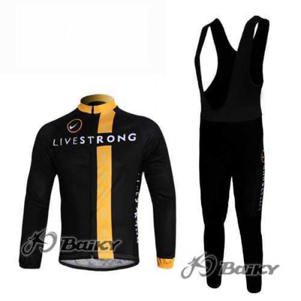 Livestrong Fahrradtrikot Radbekleidung Langarm+Lang Fahrradhose Bib Schwarz gelb 0M64E Livestrong Fahrradtrikot Radbekleidung Langarm+Lang Fahrradhose Bib Schwarz gelb 0M64E