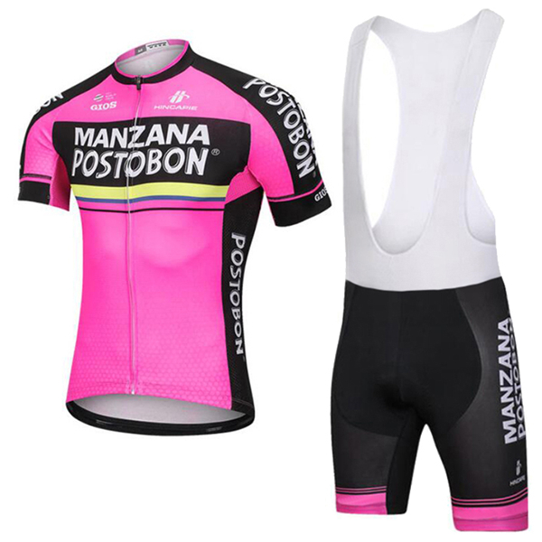 2018 MANZANA POSTOBON Fahrradbekleidung Radtrikot Satz Kurzarm+Kurz Trägerhose DC24X 2018 MANZANA POSTOBON Fahrradbekleidung Radtrikot Satz Kurzarm+Kurz Trägerhose DC24X
