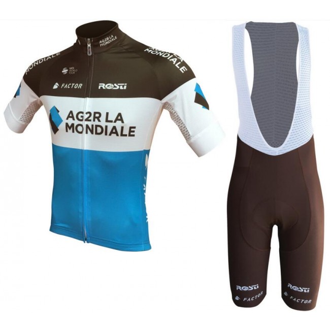 Ag2r La Mondiale 2018 Team Fahrradbekleidung Radtrikot Satz Kurzarm+Kurz Trägerhose LD828 Ag2r La Mondiale 2018 Team Fahrradbekleidung Radtrikot Satz Kurzarm+Kurz Trägerhose LD828
