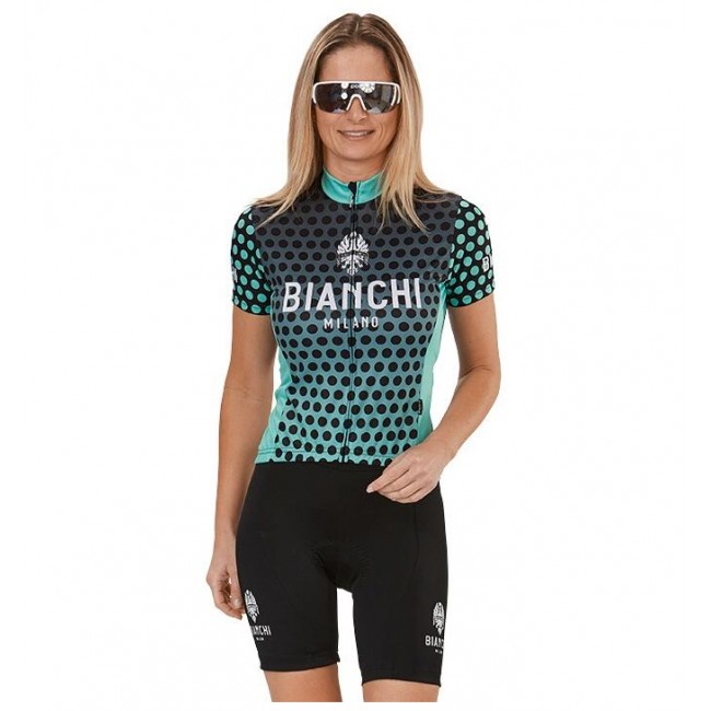Bianchi Milano Gravina blue Damen Set Fahrradbekleidung Radtrikoten+Kurz Radhose O6SM1 Bianchi Milano Gravina blue Damen Set Fahrradbekleidung Radtrikoten+Kurz Radhose O6SM1