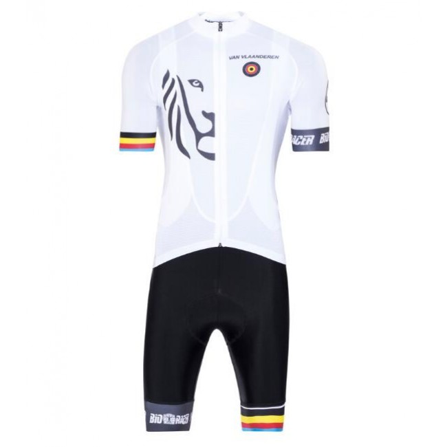 Bioracer Van Vlaanderen weiß Schwarz 2018 Fahrradbekleidung Radtrikot Satz Kurzarm+Kurz Trägerhose OZURB Bioracer Van Vlaanderen weiß Schwarz 2018 Fahrradbekleidung Radtrikot Satz Kurzarm+Kurz Trägerhose OZURB