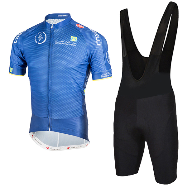 2018 Dubai Tour blau Fahrradbekleidung Radtrikot Satz Kurzarm+Kurz Trägerhose O61WA 2018 Dubai Tour blau Fahrradbekleidung Radtrikot Satz Kurzarm+Kurz Trägerhose O61WA