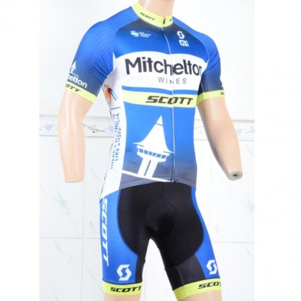 Mitchelton Scott 2018 blau Set Fahrradbekleidung Radtrikoten+Kurz Radhose DH3QD Mitchelton Scott 2018 blau Set Fahrradbekleidung Radtrikoten+Kurz Radhose DH3QD