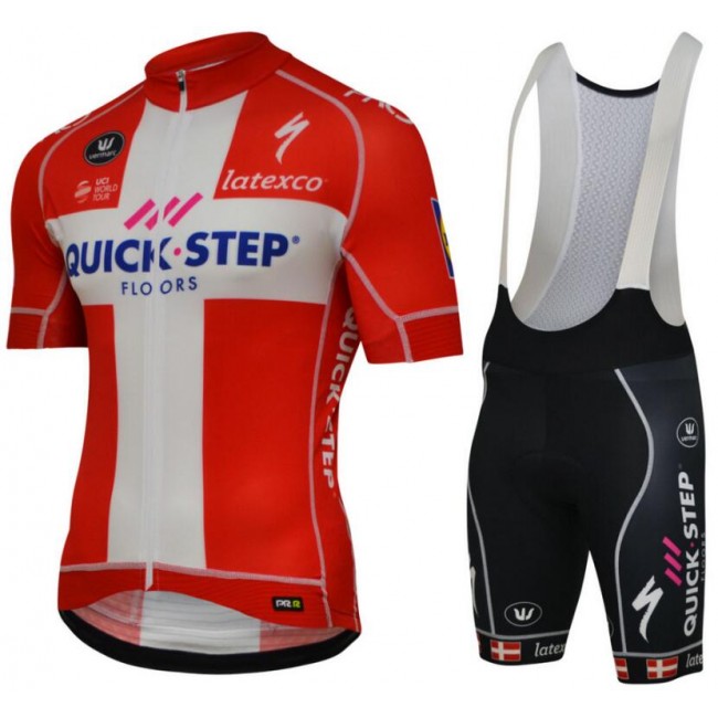Quick Step Floors PRR 2018-Champion Denmark Set Radtrikot Kurzarm Sprot+Kurz Trägerhose YY8HA Quick Step Floors PRR 2018-Champion Denmark Set Radtrikot Kurzarm Sprot+Kurz Trägerhose YY8HA