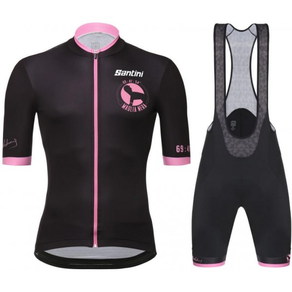 Santini La Maglia Nera 2018 Fahrradbekleidung Radtrikot Satz Kurzarm+Kurz Trägerhose GW7WZ Santini La Maglia Nera 2018 Fahrradbekleidung Radtrikot Satz Kurzarm+Kurz Trägerhose GW7WZ
