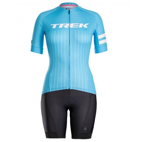 BONTRAGER Anara blau Damen Fahrradbekleidung Radteamtrikot Kurzarm+Kurz Radhose FH5MJ BONTRAGER Anara blau Damen Fahrradbekleidung Radteamtrikot Kurzarm+Kurz Radhose FH5MJ
