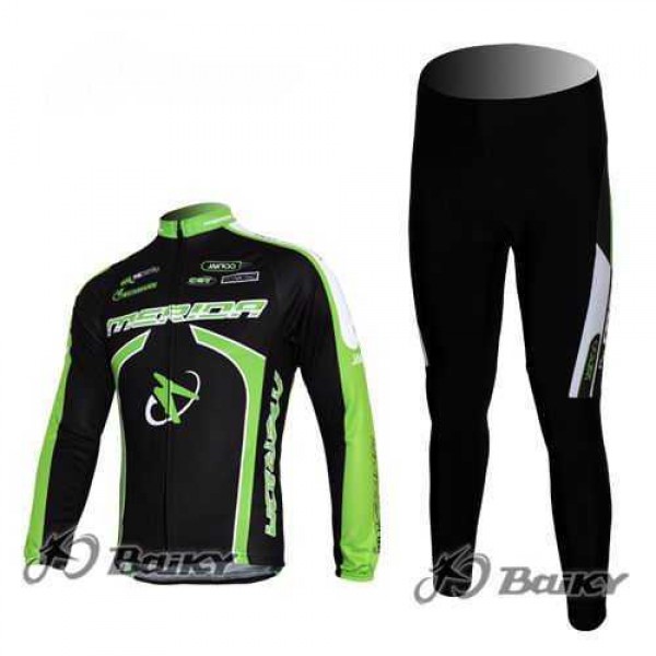 Merida Multivan Flex Stay Fahrradtrikot Radbekleidung Langarm+Lang Fahrradhose Schwarz grün YOVS2 Merida Multivan Flex Stay Fahrradtrikot Radbekleidung Langarm+Lang Fahrradhose Schwarz grün YOVS2