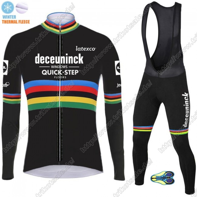 Winter Thermal Fleece Deceuninck quick step 2021 UCI World Champion Fahrradbekleidung Radtrikot Langarm+Lang Trägerhose ARACT Winter Thermal Fleece Deceuninck quick step 2021 UCI World Champion Fahrradbekleidung Radtrikot Langarm+Lang Trägerhose ARACT