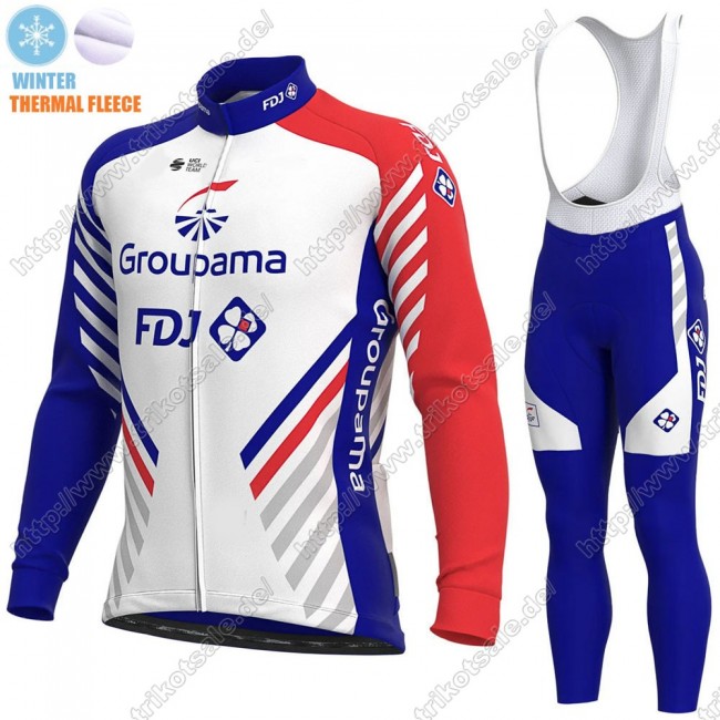 GROUPAMA FDJ Winter Thermal Fleece 2021 Fahrradbekleidung Radtrikot Langarm+Lang Trägerhose HFIAI GROUPAMA FDJ Winter Thermal Fleece 2021 Fahrradbekleidung Radtrikot Langarm+Lang Trägerhose HFIAI