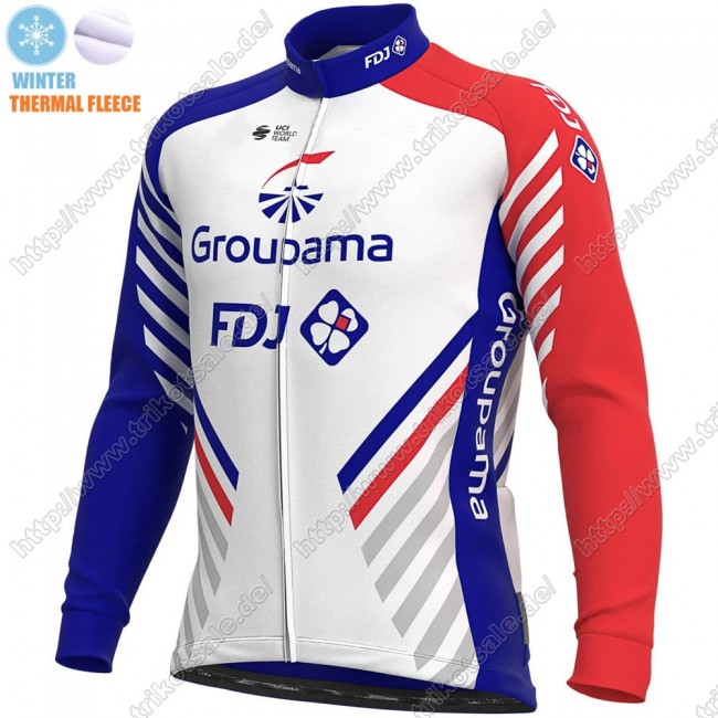 GROUPAMA FDJ Winter Thermal Fleece 2021 Fahrradbekleidung Radtrikot Langarm CVOUQ GROUPAMA FDJ Winter Thermal Fleece 2021 Fahrradbekleidung Radtrikot Langarm CVOUQ