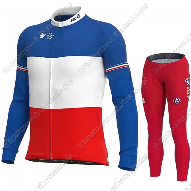 France FDJ 2021 Fahrradbekleidung Radtrikot Langarm+Lang Trägerhose GGWTL France FDJ 2021 Fahrradbekleidung Radtrikot Langarm+Lang Trägerhose GGWTL