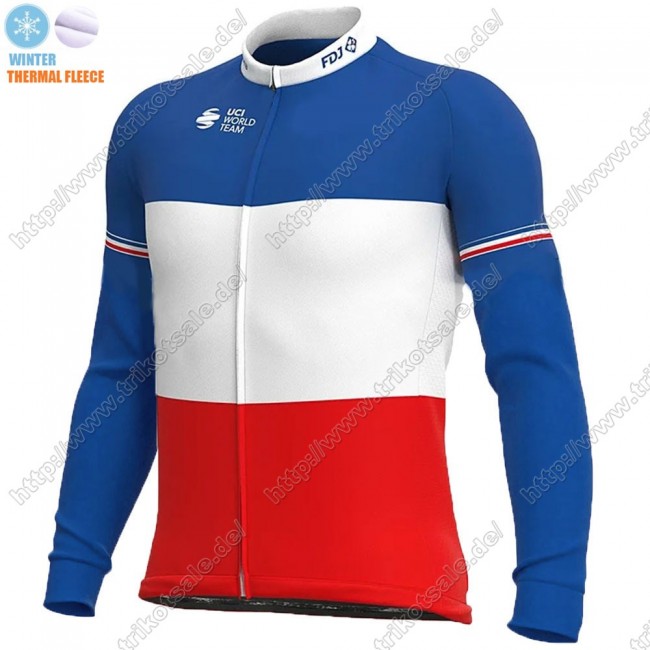 France FDJ Winter Thermal Fleece 2021 Fahrradbekleidung Radtrikot Langarm RFPZF France FDJ Winter Thermal Fleece 2021 Fahrradbekleidung Radtrikot Langarm RFPZF
