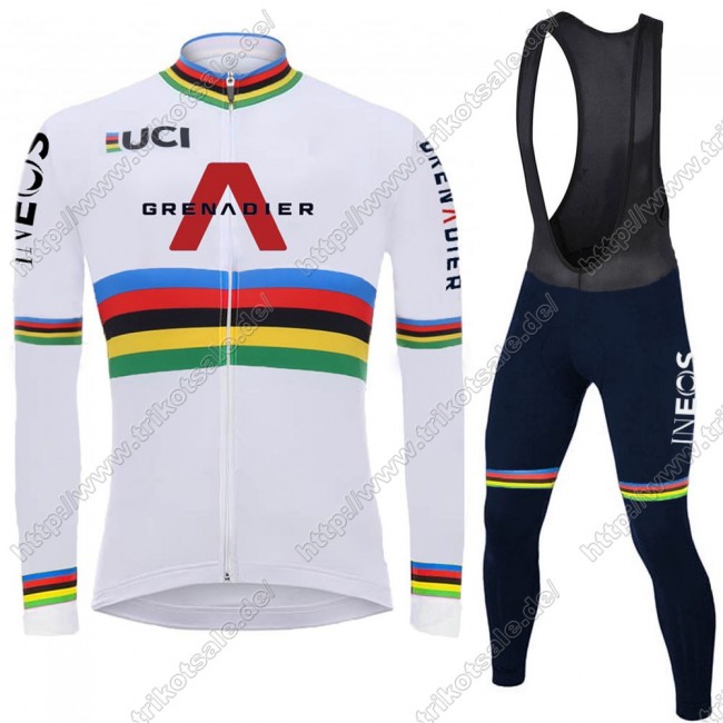Team INEOS Grenadier UCI World Champion 2021 Herren Fahrradbekleidung Radtrikot Langarm+Lang Trägerhose NGQLN Team INEOS Grenadier UCI World Champion 2021 Herren Fahrradbekleidung Radtrikot Langarm+Lang Trägerhose NGQLN