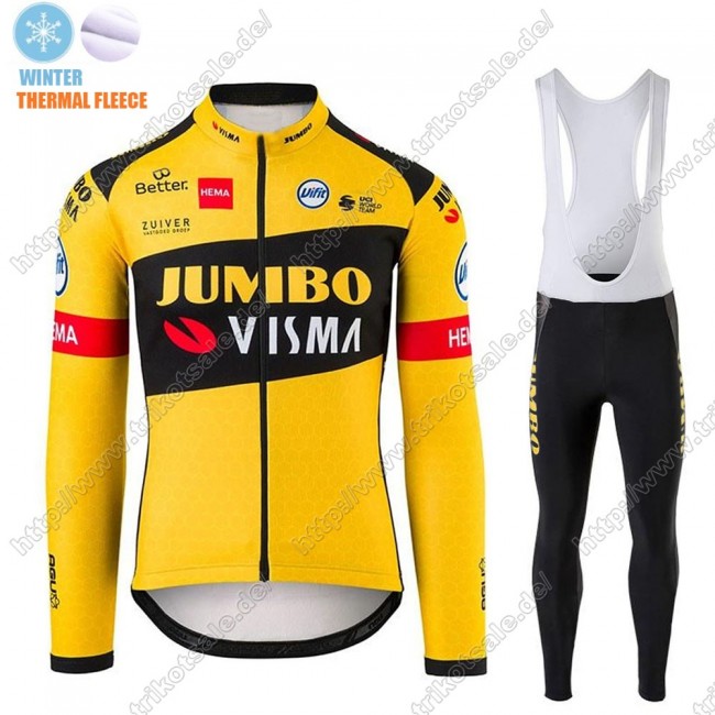 Winter Thermal Fleece Jumbo Visma 2021 Pro Team Fahrradbekleidung Radtrikot Langarm+Lang Trägerhose OBRCI Winter Thermal Fleece Jumbo Visma 2021 Pro Team Fahrradbekleidung Radtrikot Langarm+Lang Trägerhose OBRCI