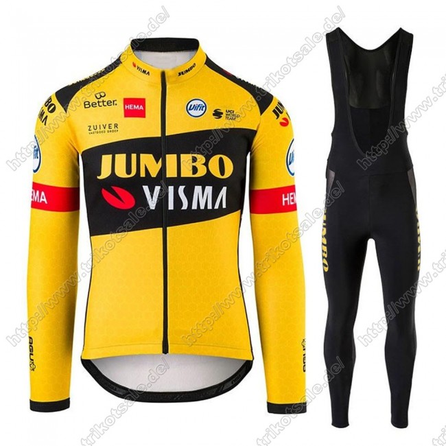 Jumbo Visma 2021 Pro Team Fahrradbekleidung Radtrikot Langarm+Collant Cycliste AJUDM Jumbo Visma 2021 Pro Team Fahrradbekleidung Radtrikot Langarm+Collant Cycliste AJUDM