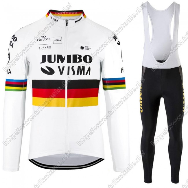 Jumbo Visma 2021 Germany Fahrradbekleidung Radtrikot Langarm+Lang Trägerhose BISMC Jumbo Visma 2021 Germany Fahrradbekleidung Radtrikot Langarm+Lang Trägerhose BISMC
