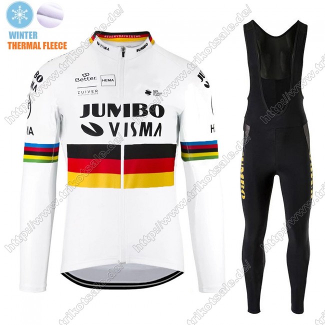 Winter Thermal Fleece Jumbo Visma 2021 Germany Fahrradbekleidung Radtrikot Langarm+Lang Trägerhose NJGIU Winter Thermal Fleece Jumbo Visma 2021 Germany Fahrradbekleidung Radtrikot Langarm+Lang Trägerhose NJGIU