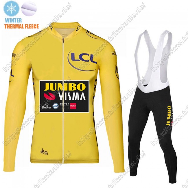 Winter Thermal Fleece Jumbo Visma 2021 Yellow Fahrradbekleidung Radtrikot Langarm+Collant Cycliste TZHWF Winter Thermal Fleece Jumbo Visma 2021 Yellow Fahrradbekleidung Radtrikot Langarm+Collant Cycliste TZHWF