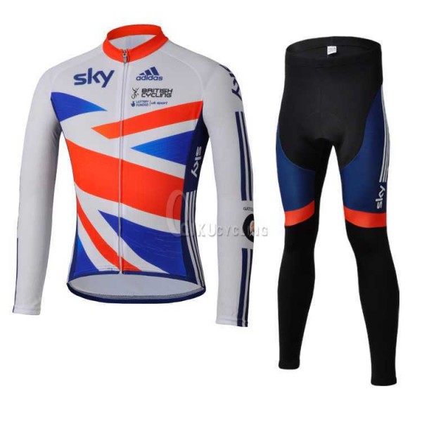 Teams Sky Great Britain Regno Unito Fahrradbekleidung Radtrikot Satz Langarm und Lange Radhose PWU89 Teams Sky Great Britain Regno Unito Fahrradbekleidung Radtrikot Satz Langarm und Lange Radhose PWU89