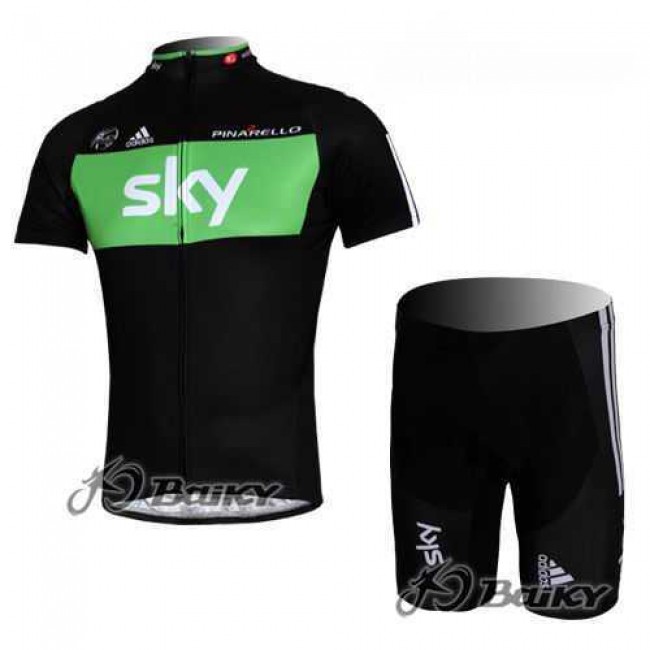 SKY Pro Team Radbekleidung Radtrikot Kurzarm und Fahrradhosen Kurz Schwarz grün S6G7K SKY Pro Team Radbekleidung Radtrikot Kurzarm und Fahrradhosen Kurz Schwarz grün S6G7K