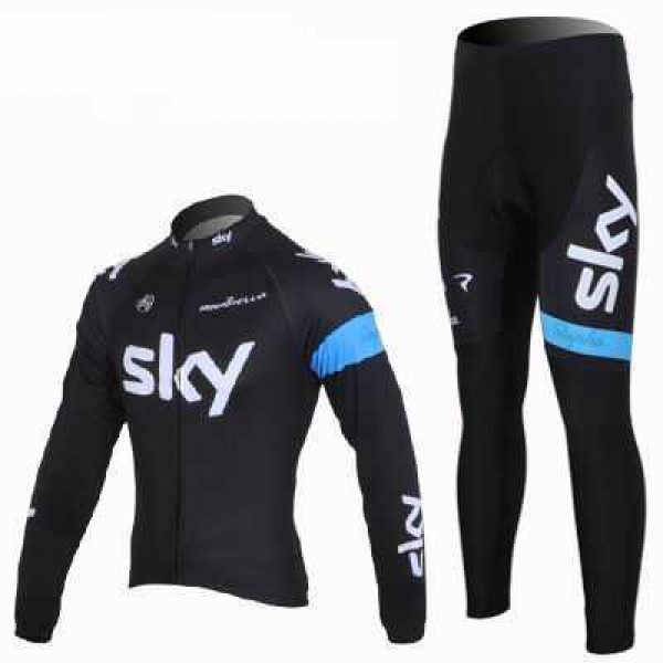 2013 Teams Sky Fahrradbekleidung Radtrikot Satz Langarm und Lange Radhose Schwarz blau OF9YO 2013 Teams Sky Fahrradbekleidung Radtrikot Satz Langarm und Lange Radhose Schwarz blau OF9YO
