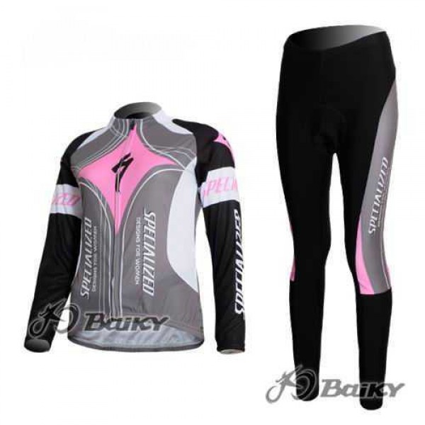 Specialized Pro Team S-Works Fahrradbekleidung Radtrikot Langarm+Lang Trägerhose roze grigio dame 87W95 Specialized Pro Team S-Works Fahrradbekleidung Radtrikot Langarm+Lang Trägerhose roze grigio dame 87W95