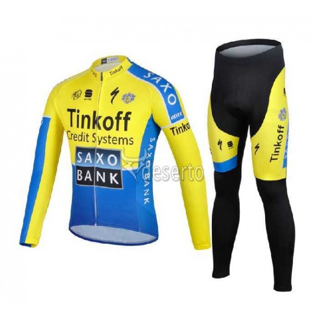 Saxo Bank Tinkoff 2014 Fahrradbekleidung Radtrikot Satz Langarm und Lange Radhose SD98V Saxo Bank Tinkoff 2014 Fahrradbekleidung Radtrikot Satz Langarm und Lange Radhose SD98V