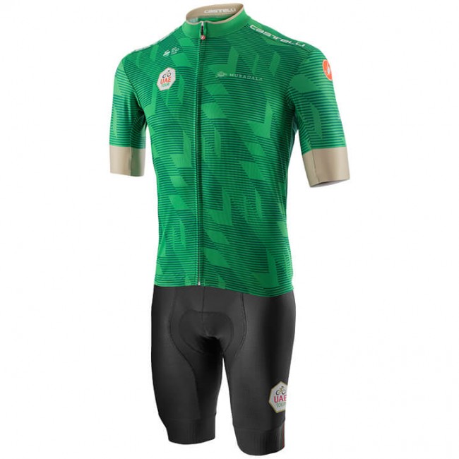 UAE Tour 2020 Fahrradbekleidung Kurzamtrikot+kurze Radhose Grün UAE Tour 2020 Fahrradbekleidung Kurzamtrikot+kurze Radhose Grün