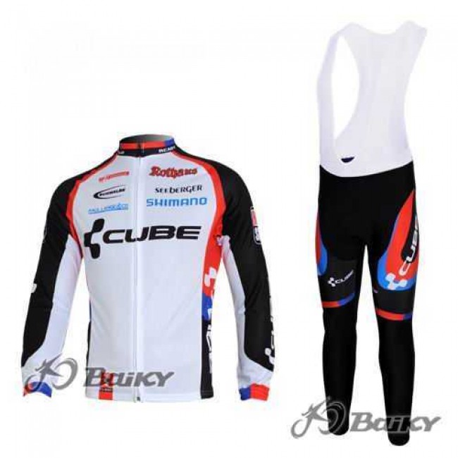 Cube Fintro Fahrradbekleidung Set Langarmtrikot+Lange Trägerhose weiß Schwarz EDOIZ Cube Fintro Fahrradbekleidung Set Langarmtrikot+Lange Trägerhose weiß Schwarz EDOIZ