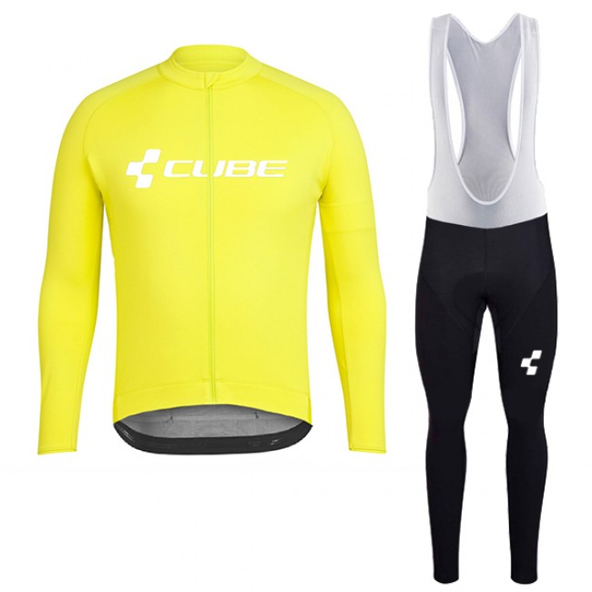 2018 Cube gelb Fahrradbekleidung Set Langarmtrikot+Lange Trägerhose IQJRE 2018 Cube gelb Fahrradbekleidung Set Langarmtrikot+Lange Trägerhose IQJRE