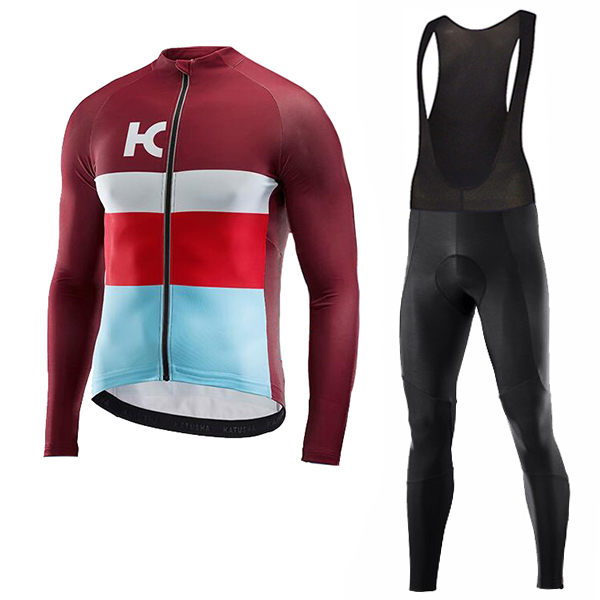 2018 Katusha Rot Fahrradbekleidung Set Langarmtrikot+Lange Trägerhose 7XWY0 2018 Katusha Rot Fahrradbekleidung Set Langarmtrikot+Lange Trägerhose 7XWY0