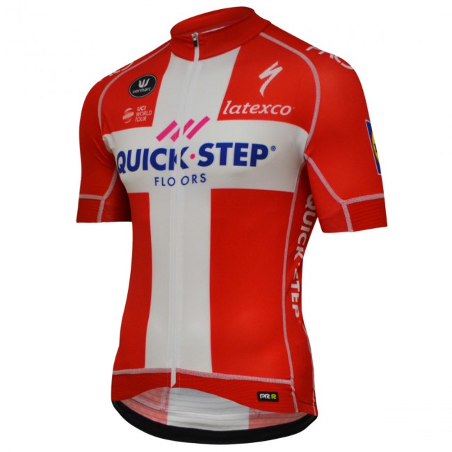 Quick Step Floors PRR 2018-Champion Denmark Fahrradbekleidung Radtrikot 5ROXW Quick Step Floors PRR 2018-Champion Denmark Fahrradbekleidung Radtrikot 5ROXW