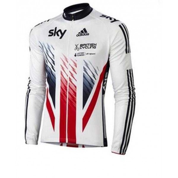 2016 SKY British Winter Fahrradbekleidung Radtrikot Langarm vliezen weiß Rot blau 7DL9Z 2016 SKY British Winter Fahrradbekleidung Radtrikot Langarm vliezen weiß Rot blau 7DL9Z