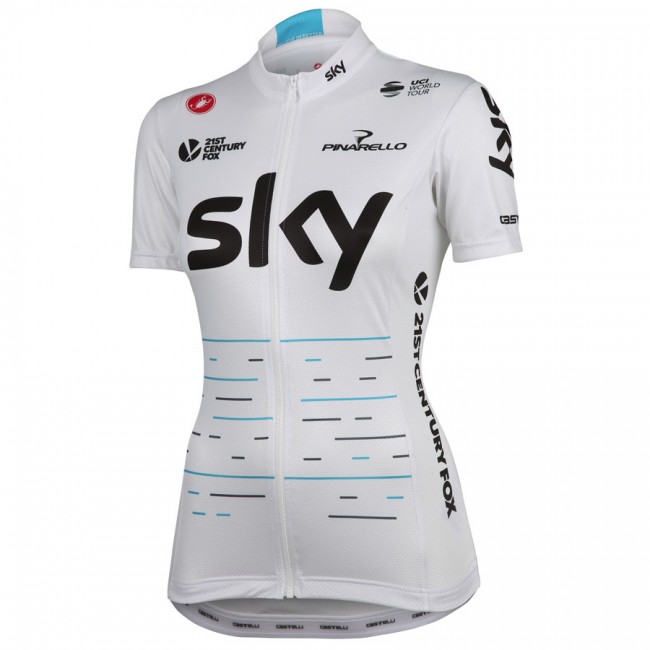 Team Sky Fan 2017 Damen Fahrradbekleidung Radtrikot weiß 3T9XX Team Sky Fan 2017 Damen Fahrradbekleidung Radtrikot weiß 3T9XX