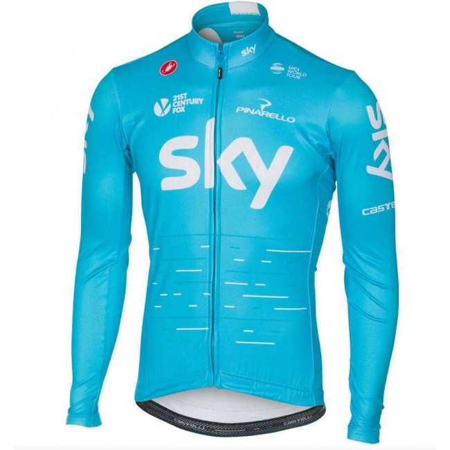 2017 Sky Fahrradbekleidung Radtrikot Langarm blau 1OUD4 2017 Sky Fahrradbekleidung Radtrikot Langarm blau 1OUD4
