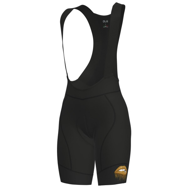 Damen Ale Graphic PRR Lips-Schwarz Kurz Trägerhose 74PKZ Damen Ale Graphic PRR Lips-Schwarz Kurz Trägerhose 74PKZ