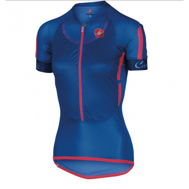 2016 Castelli vrouwen Anima Fahrradbekleidung Radtrikot blau Rot JS6LX 2016 Castelli vrouwen Anima Fahrradbekleidung Radtrikot blau Rot JS6LX