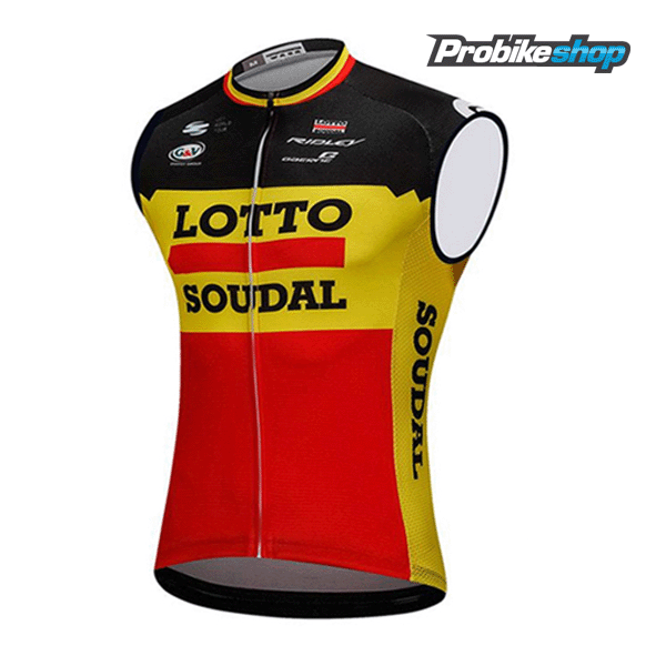 2018 Lotto Soudal Schwarz gelb Rot Mouwloze KVJB1 2018 Lotto Soudal Schwarz gelb Rot Mouwloze KVJB1